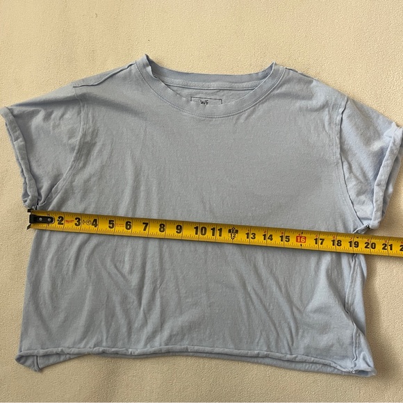 Free People We The Free The Perfect Tee Light Blue Casual Cotton Cropped Basic - Picture 8 of 11